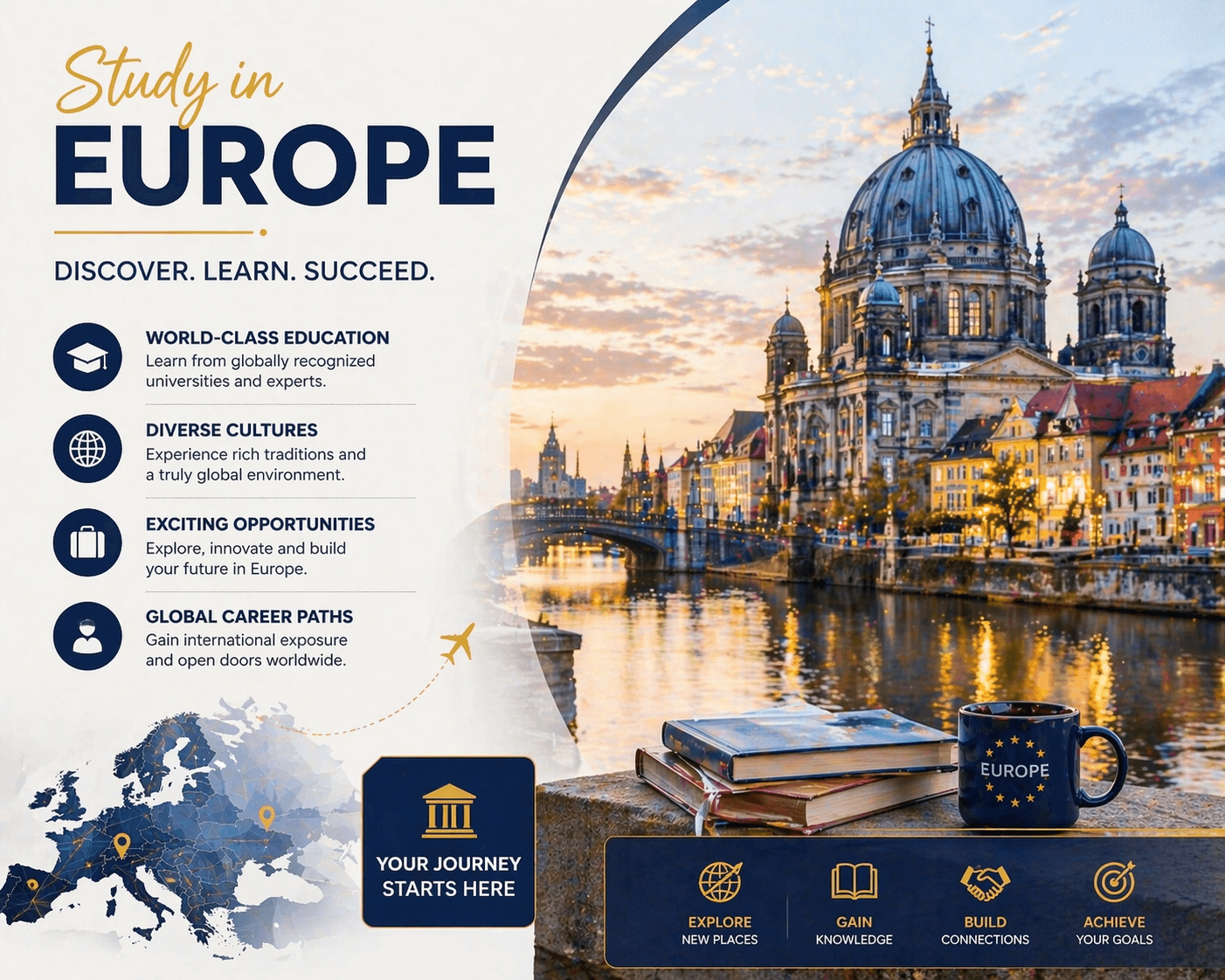 Study Abroad in Europe ๐ - Professional Guidance